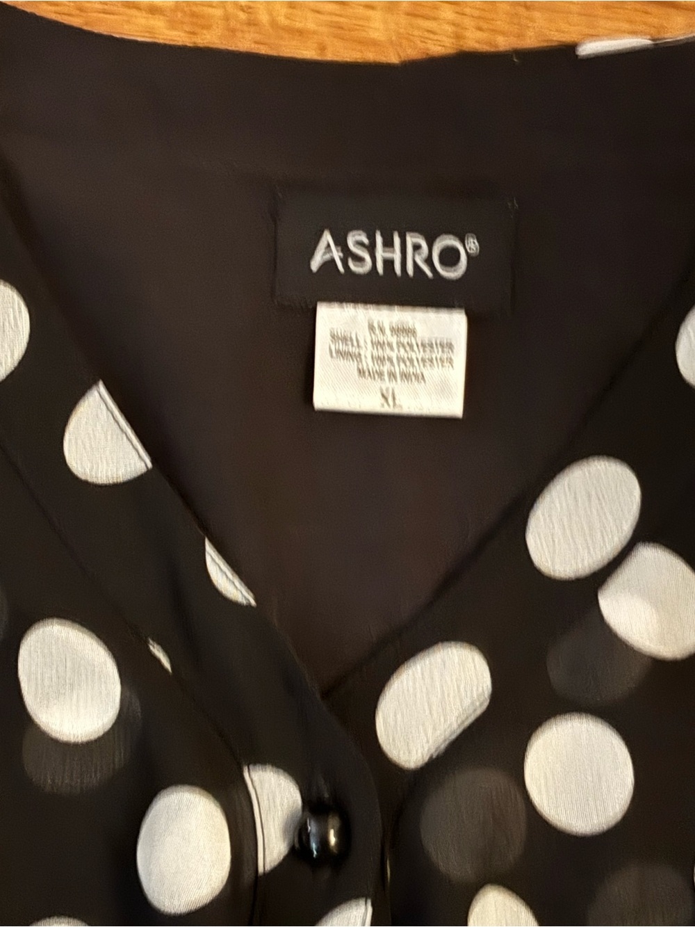 ASHRO Women’s Hi Low Maxi Top Black & White Polka Dot Ruffle - Picture 3 of 6